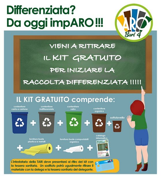 Kit raccolta differenziata Poggiorsini (BA) Ritira kit raccolta differenziata Poggiorsini (BA)